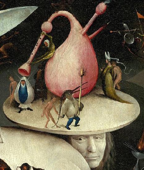 Hieronymus Bosch The Garden of Earthly Delights, right panel - Detail disk of tree man oil painting picture